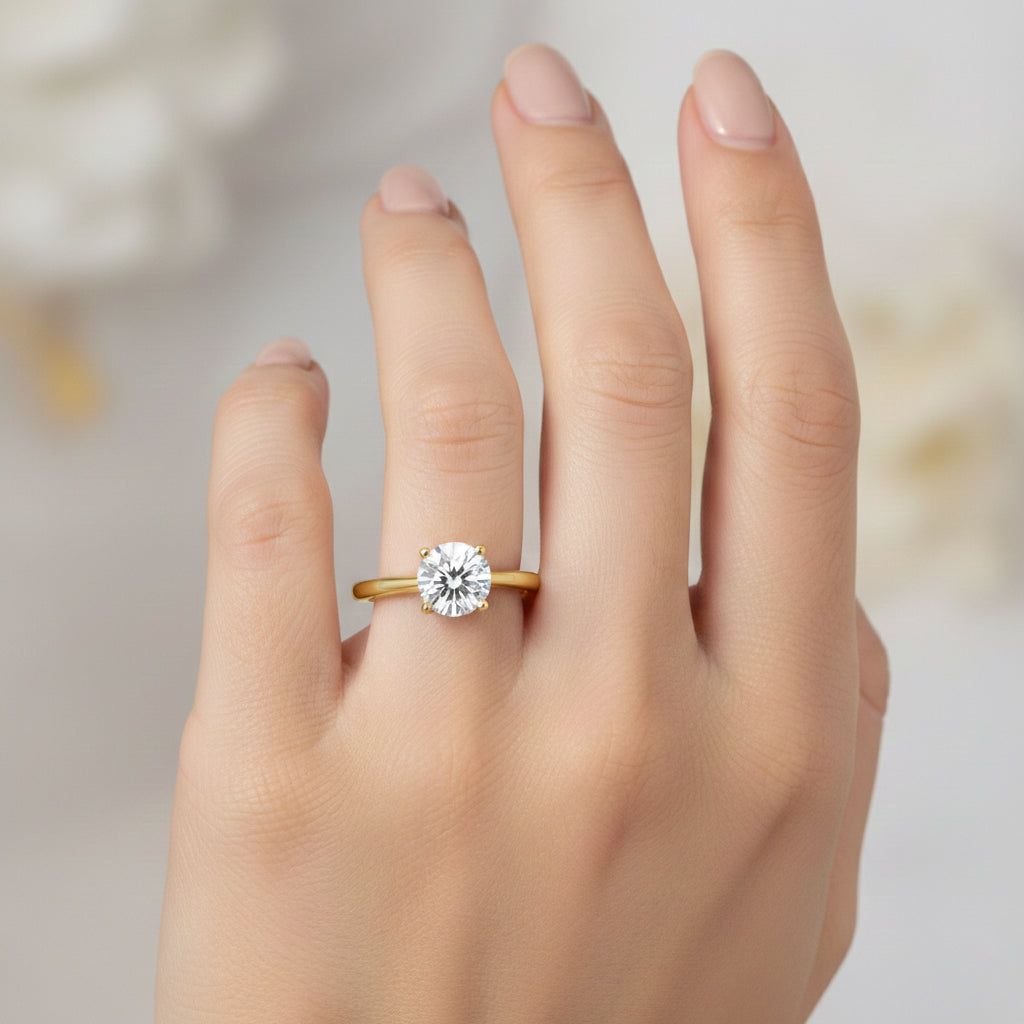 Biggest Deal of 2026 - Moissanite Round 6mm Solitaire Ring in Yellow Gold Overlay 1.00 Ct._8426878_1