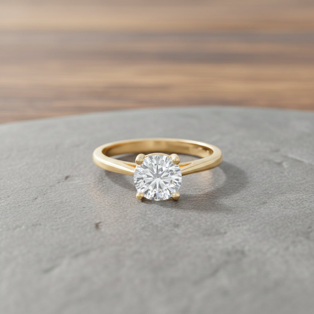 Mega Deals- Moissanite Round 6mm Solitaire Ring in Yellow Gold Tone 1.00 Ct. V32527117 3