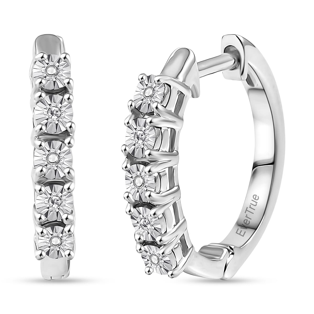 EverTrue - Natural White Diamond Hoop Earring in White Tone V32491417 0