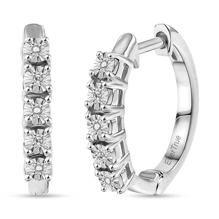 EverTrue - Natural White Diamond Hoop Earring in White Tone 8426918 1