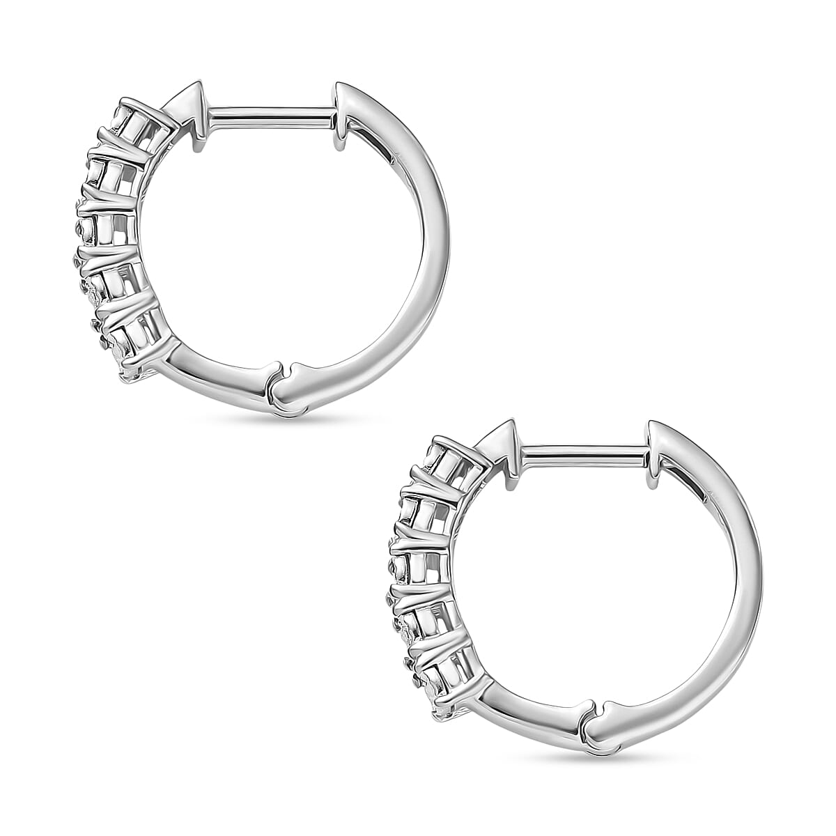 EverTrue - Natural White Diamond Hoop Earring in White Tone V32491417 4