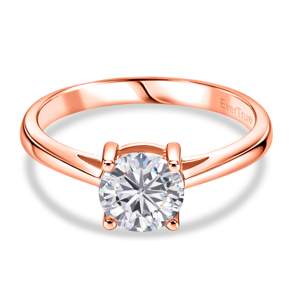 Mega Deals- Moissanite Round 6mm (VS/EF) Solitaire Ring in Rose Gold Tone 1.00 Ct._8426920