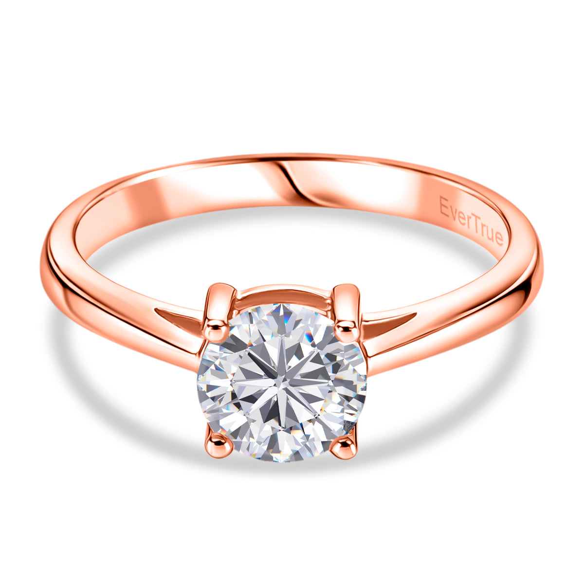 Mega Deals- Moissanite Round 6mm (VS/EF) Solitaire Ring in Rose Gold Tone 1.00 Ct. V32531712 0