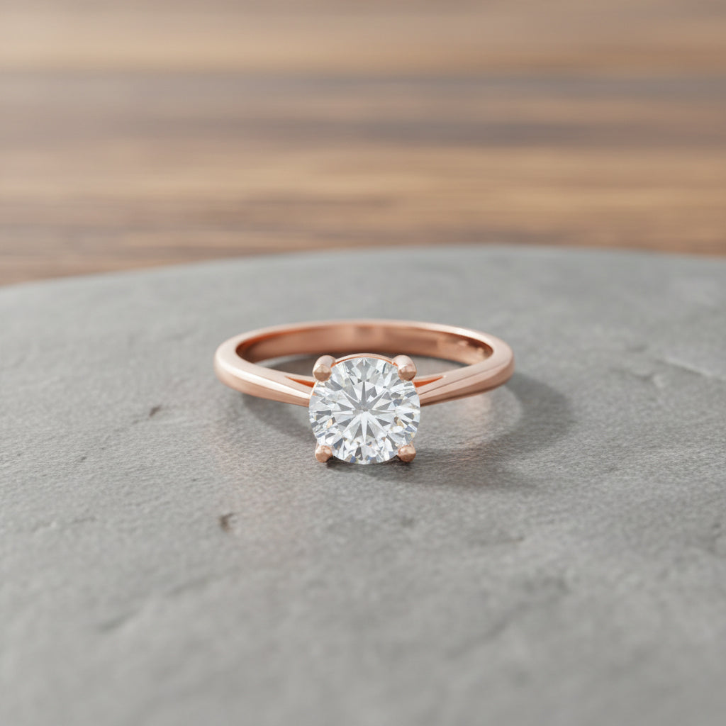Mega Deals- Moissanite Round 6mm (VS/EF) Solitaire Ring in Rose Gold Tone 1.00 Ct. V32531712 3