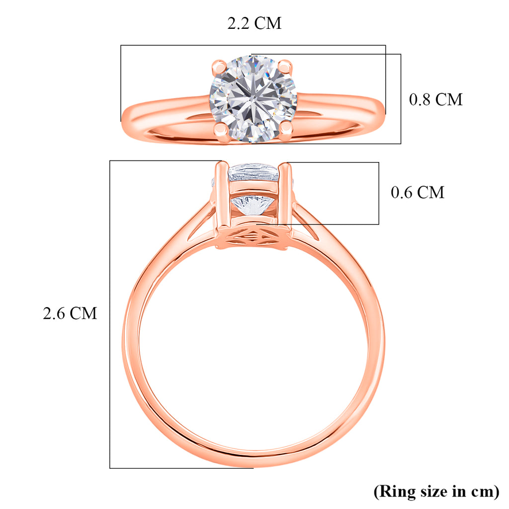 Mega Deals- Moissanite Round 6mm (VS/EF) Solitaire Ring in Rose Gold Tone 1.00 Ct._8426920_5