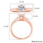 Mega Deals- Moissanite Round 6mm (VS/EF) Solitaire Ring in Rose Gold Tone 1.00 Ct._8426920_5