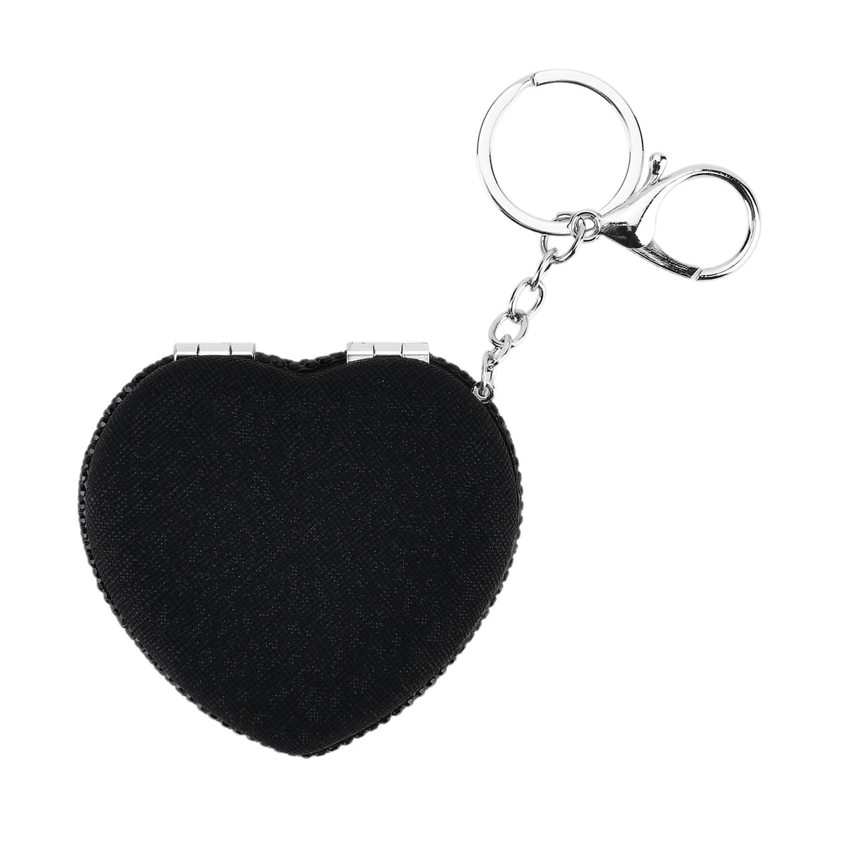 Heart Shape Elegant Sparkly Crystal Compact Mirror (7cm) - Black V32623977 4