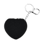 Heart Shape Elegant Sparkly Crystal Compact Mirror (7cm) - Black_8426926_3