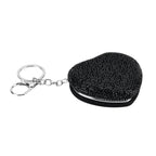 Heart Shape Elegant Sparkly Crystal Compact Mirror (7cm) - Black_8426926_4