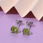 EverTrue Peridot Solitaire Stud Earring with Push Back in White Tone 2.28 Ct._8426939_2