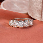 Royal Bali Collection - D'Joy Moissanite 5 Stone Ring in Platinum Overlay Sterling Silver 2.30 Ct._8427182_1
