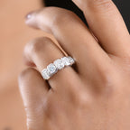 Royal Bali Collection - D'Joy Moissanite 5 Stone Ring in Platinum Overlay Sterling Silver 2.30 Ct._8427182_2