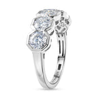 Royal Bali Collection - D'Joy Moissanite 5 Stone Ring in Platinum Overlay Sterling Silver 2.30 Ct._8427182_3