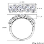 Royal Bali Collection - D'Joy Moissanite 5 Stone Ring in Platinum Overlay Sterling Silver 2.30 Ct._8427182_5