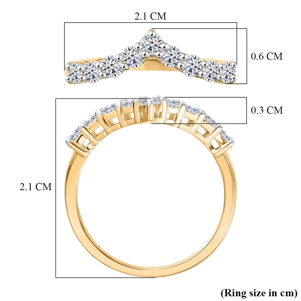 Luxuriant - Lab Grown Diamond (SI/G-H) Wishbone Ring in 18K Vermeil Yellow Gold Plated Sterling Silver 0.50 Ct._8427222_6