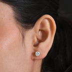 Royal Bali Collection - Moissanite Solitaire Stud Earring with Push Back in 18K Vermeil Yellow Gold Plated Sterling Silver 1.51 Ct._8427226_2