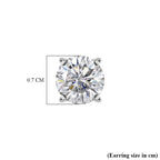 Royal Bali Collection - Moissanite Solitaire Stud Earring with Push Back in Platinum Overlay Sterling Silver 1.51 Ct._8427227_4