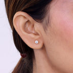 Moissanite Solitaire Stud Earring with Screw Back in Yellow Gold Plated Sterling Silver_8427229_1