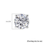 D'Joy - Moissanite Solitaire Stud Earring with Screw Back in Platinum Overlay Sterling Silver 1.54 Ct._8427233_5