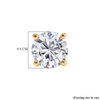 D'Joy - Moissanite Solitaire Stud Earring with Push Back in 18K Vermeil Yellow Gold Plated Sterling Silver 2.40 Ct._8427235_4
