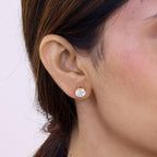D'Joy - Moissanite Solitaire Stud Earring with Screw Back in Yellow Gold Plated Sterling Silver 3.60 Ct._8427249_1