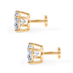 D'Joy - Moissanite Solitaire Stud Earring with Screw Back in Yellow Gold Plated Sterling Silver 3.60 Ct._8427249_3