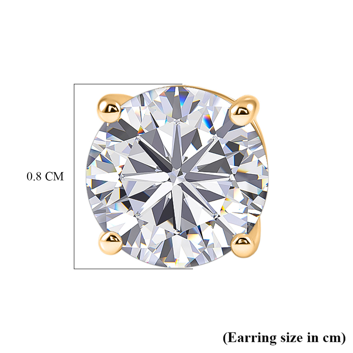 D'Joy - Moissanite Solitaire Stud Earring with Screw Back in Yellow Gold Plated Sterling Silver 3.60 Ct. V32519976 6