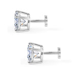 Royal Bali Collection - D'Joy Moissanite Solitaire Stud Earring with Screw Back in Platinum Overlay Sterling Silver 3.60 Ct._8427250_3