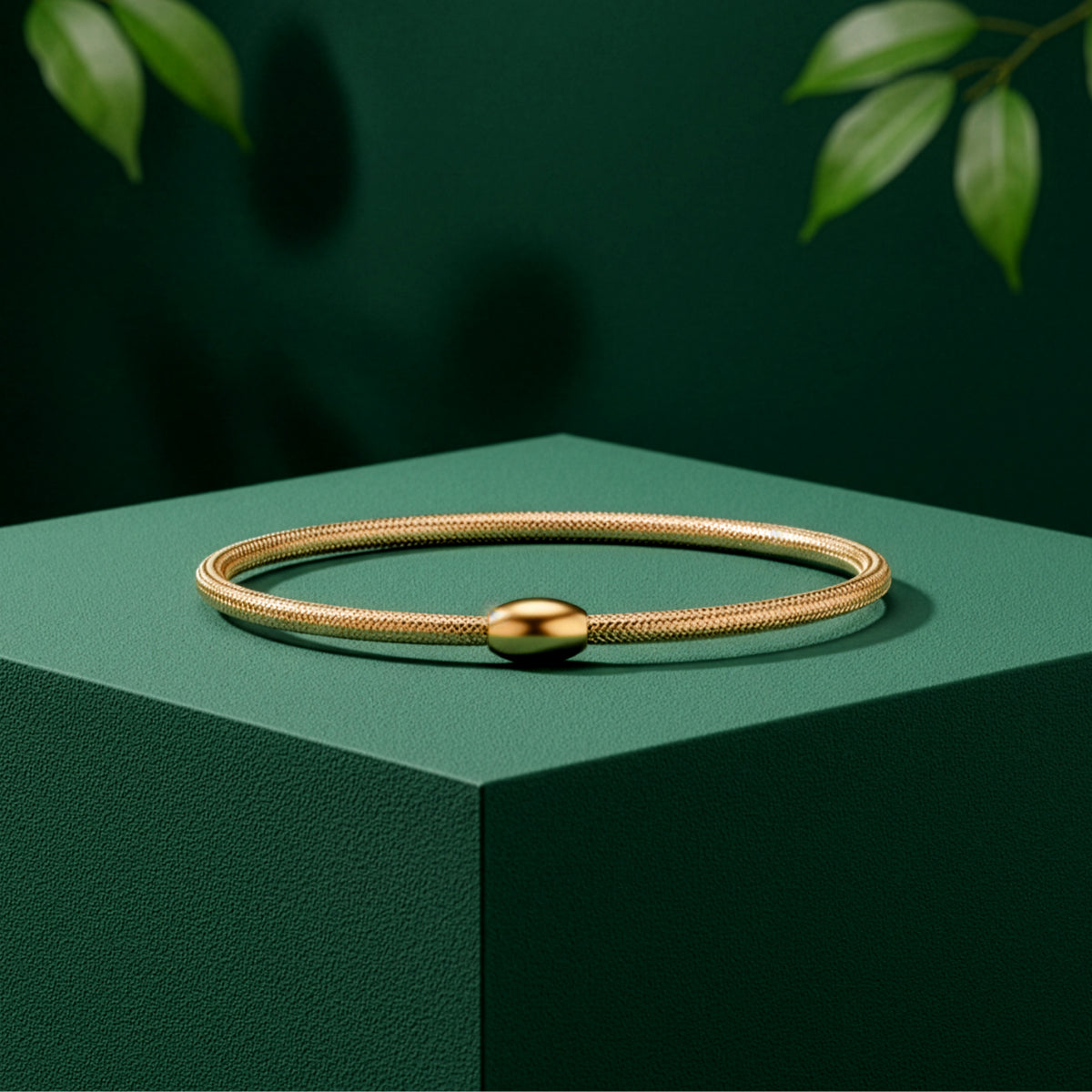 9K Yellow Gold Mesh Bangle 8427362 1