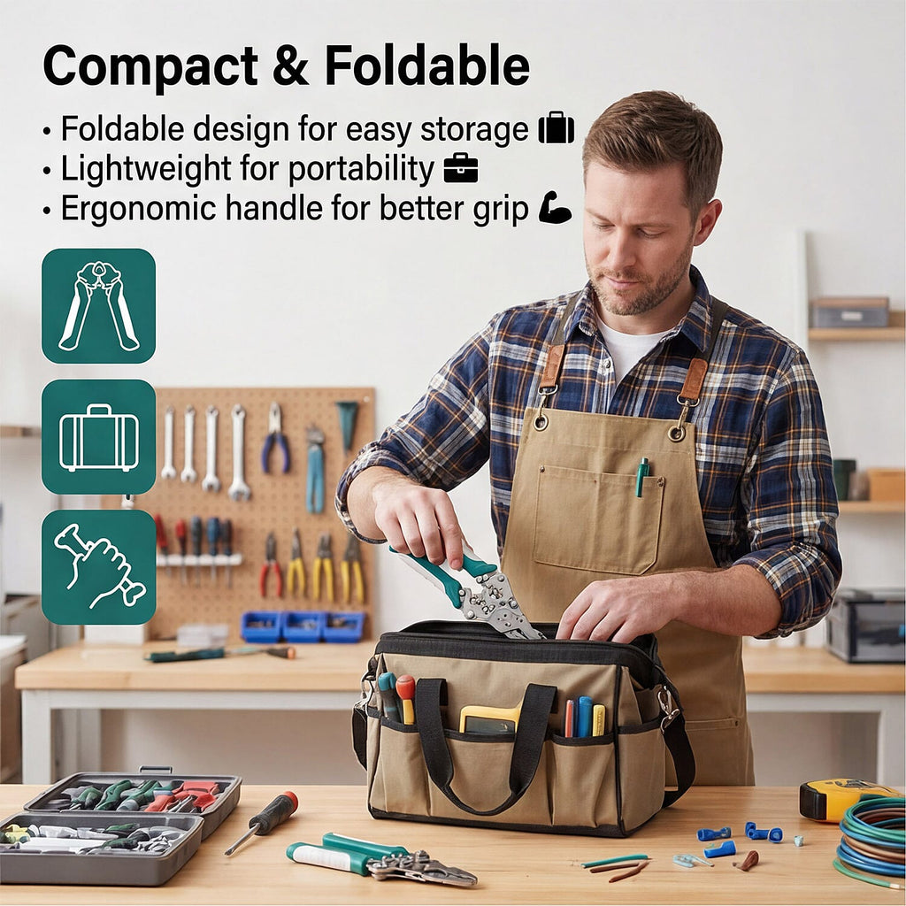 Professional Foldable Multi-Functional Wire Stripper & Cutter - Green