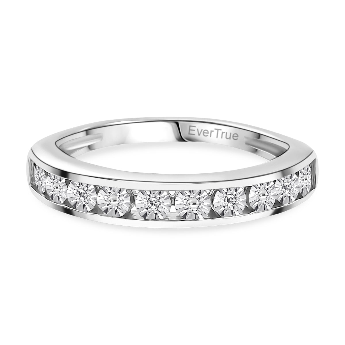 EverTrue Natural White Diamond Half Eternity Band Ring in Goldtone 8427738 0