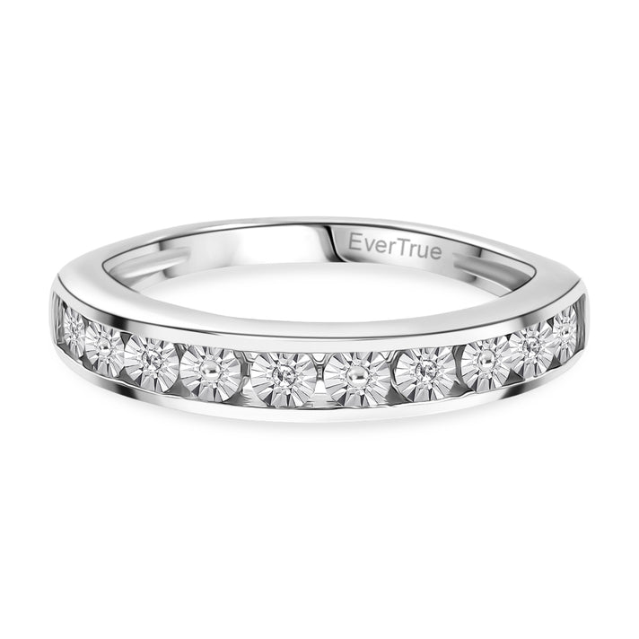 EverTrue Natural White Diamond Half Eternity Band Ring in Goldtone 8427738 1