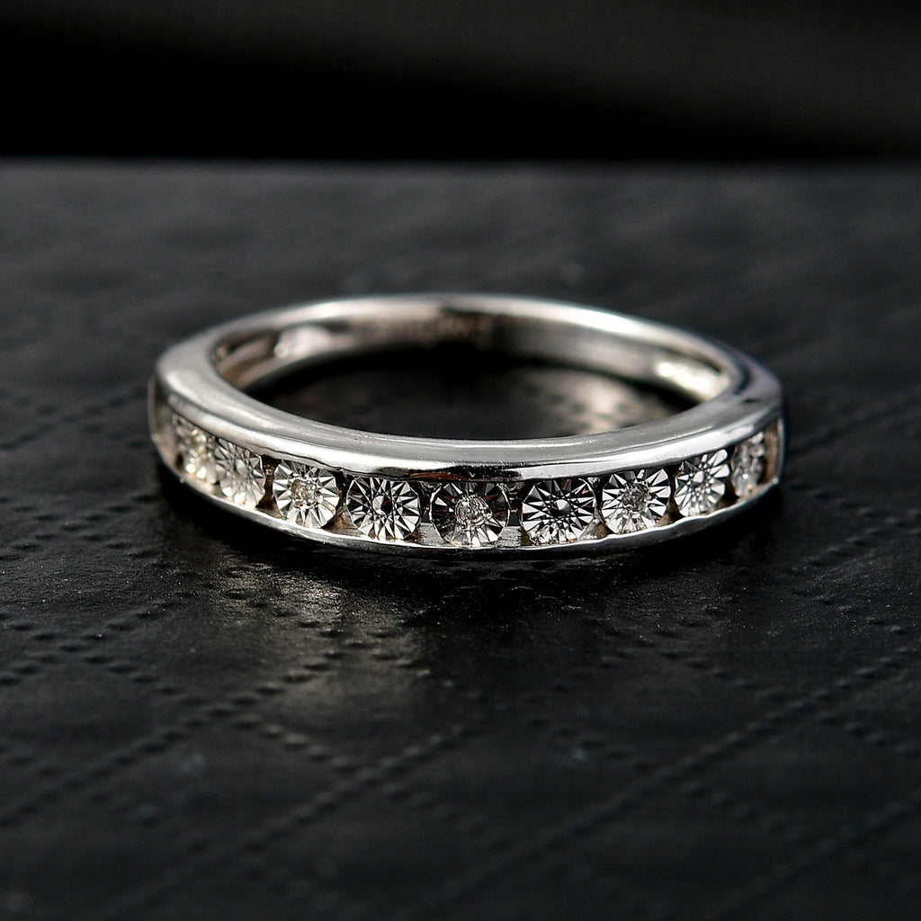 EverTrue Natural White Diamond Half Eternity Band Ring