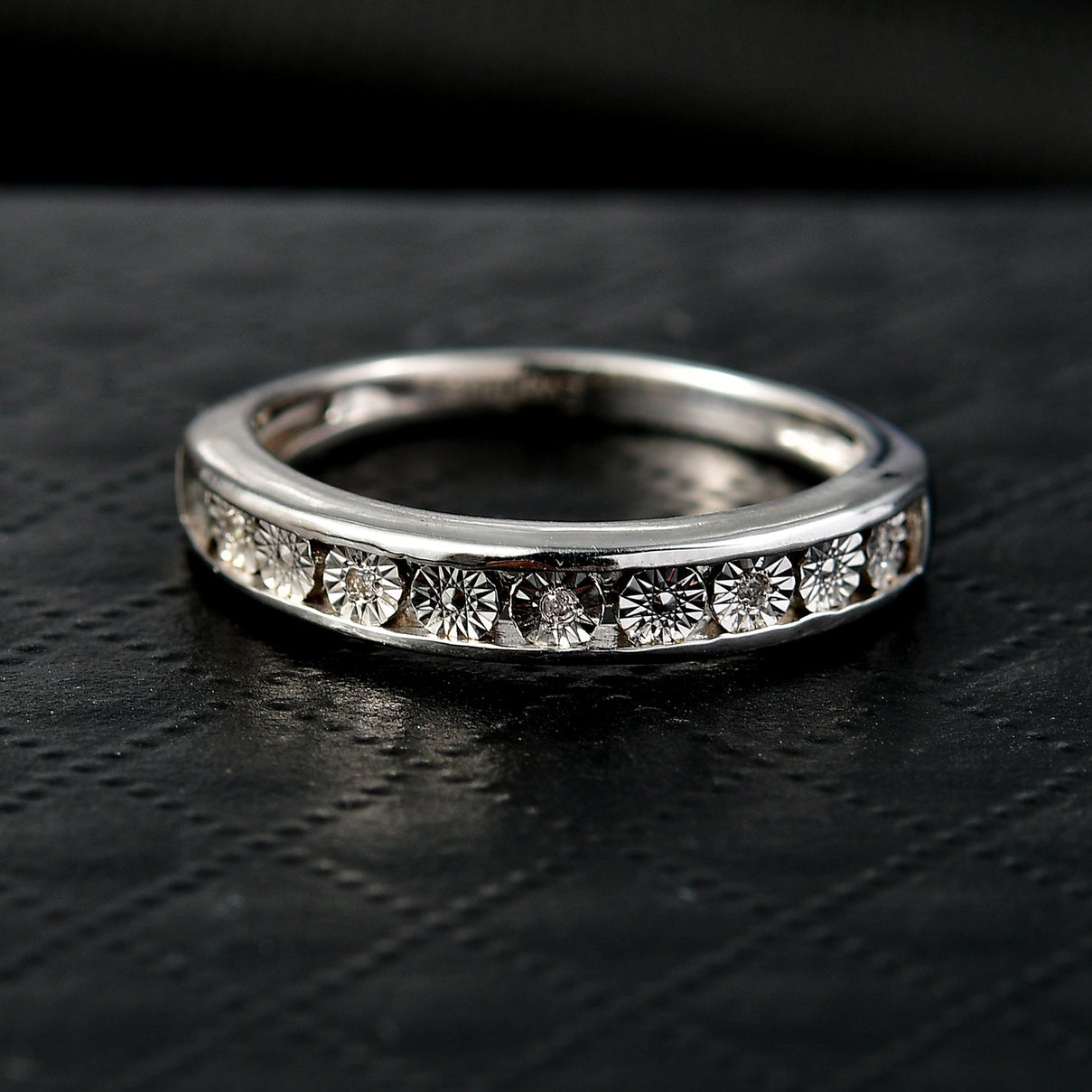 EverTrue Natural White Diamond Half Eternity Band Ring in Goldtone V32358026 3