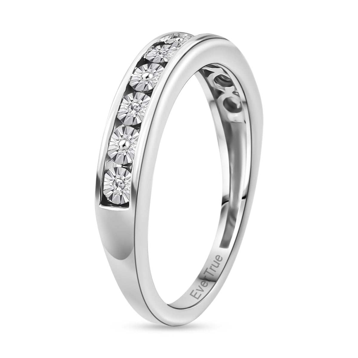 EverTrue Natural White Diamond Half Eternity Band Ring in Goldtone V32358939 4