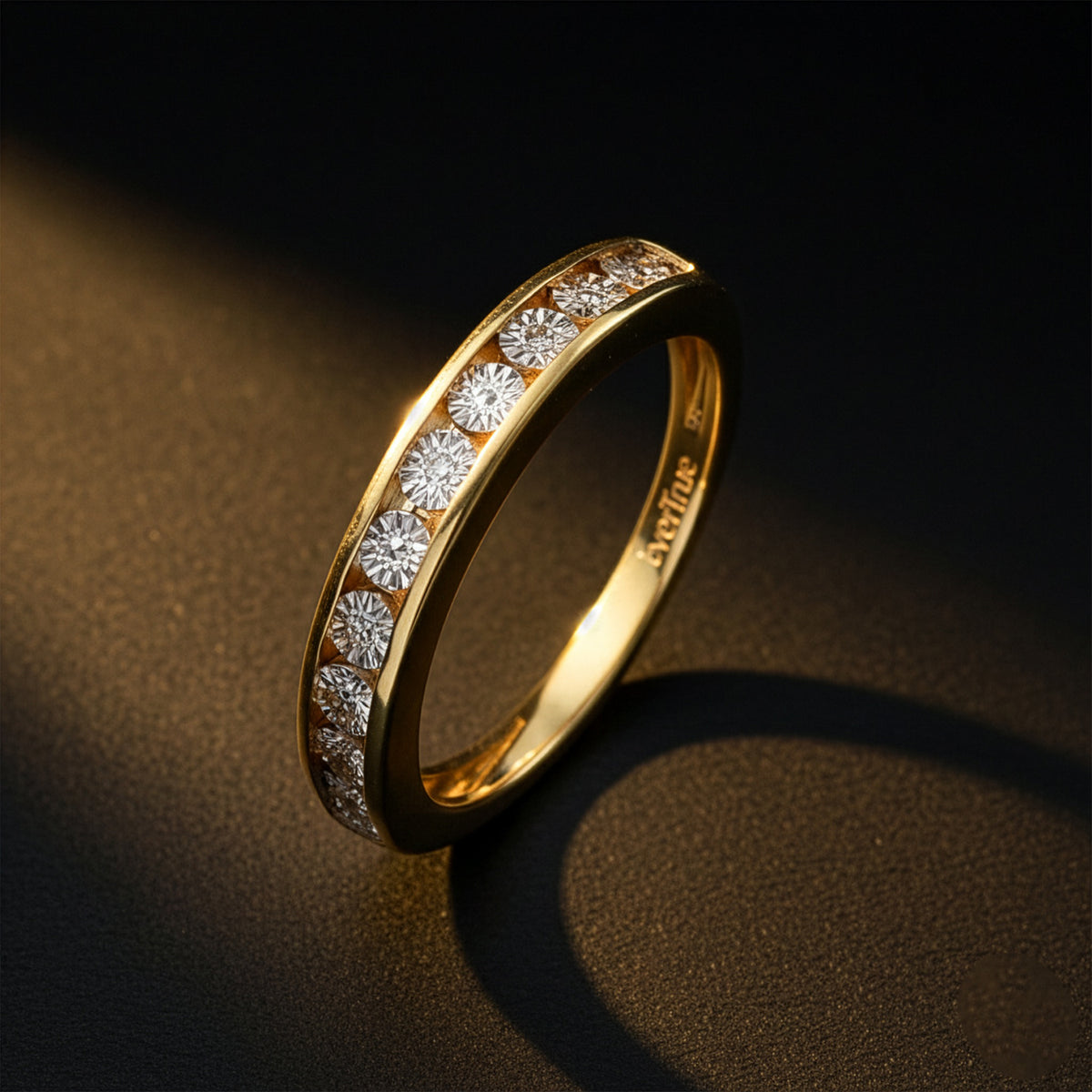 EverTrue Natural White Diamond Half Eternity Band Ring in Goldtone V32631204 3