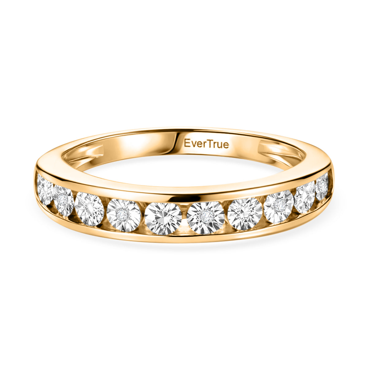 EverTrue Natural White Diamond Half Eternity Band Ring in Goldtone V32647301 0