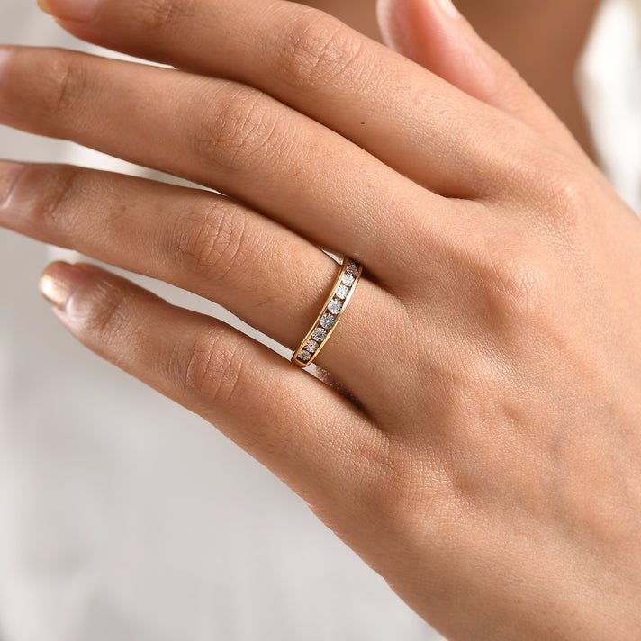 EverTrue - Natural White Diamond Half Eternity Band Ring 8427752 2