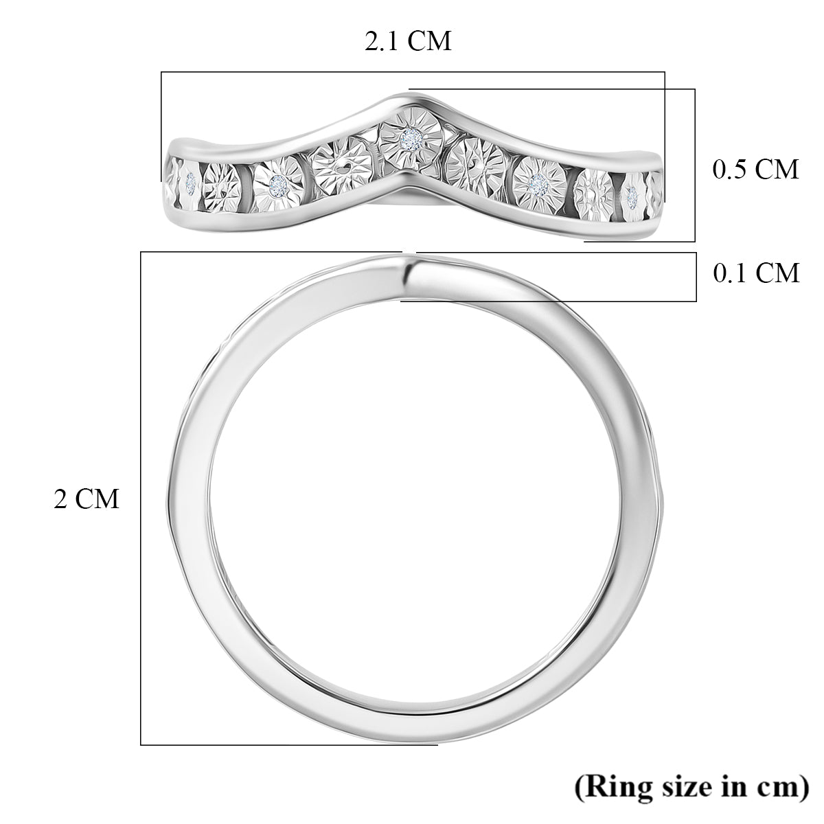 EverTrue White Diamond Wishbone Band Ring in White Tone V32530257 6