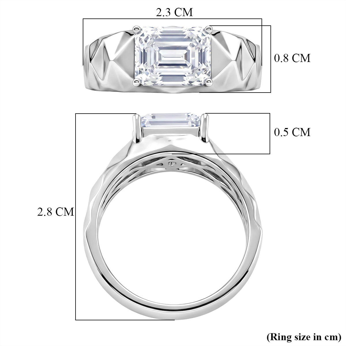 D'Joy - Moissanite Solitaire Ring in Rhodium Overlay Sterling Silver 2.70 Ct. 8428092 6
