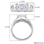 D'Joy - Moissanite Solitaire Ring in Rhodium Overlay Sterling Silver 2.70 Ct._8428092_5