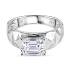 D'Joy - Moissanite Solitaire Ring in Rhodium Overlay Sterling Silver 2.70 Ct._8428109