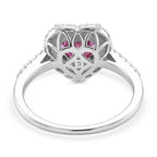 Premium Pink Moissanite Halo Heart Ring in Rhodium Overlay Sterling Silver 2.40 Ct._8428116_4