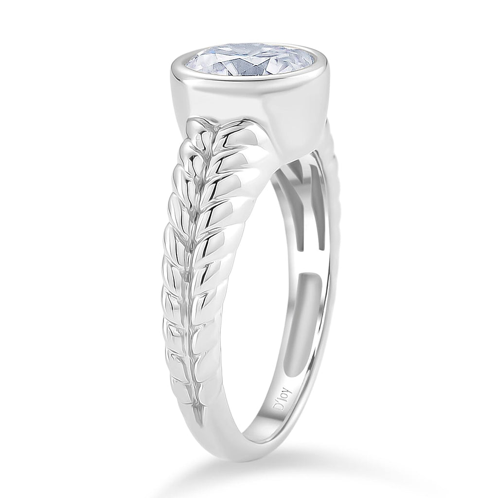 D'Joy Moissanite Solitaire Ring in Rhodium Overlay Sterling Silver  2.00 Ct._8428235_3