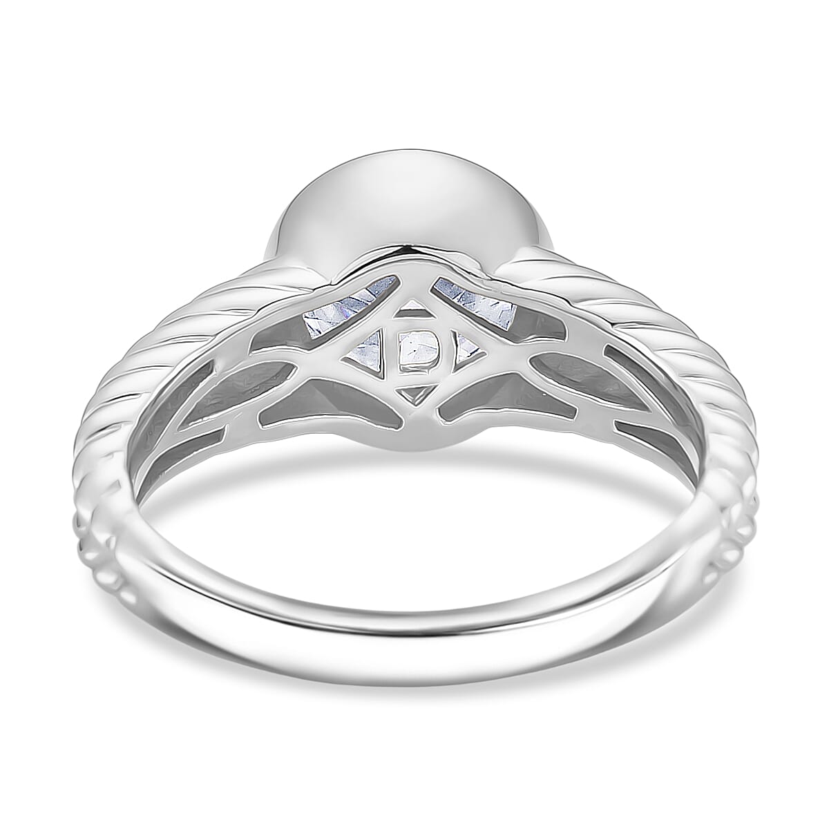 D'Joy Moissanite Solitaire Ring in Rhodium Overlay Sterling Silver 1.91 Ct. V32534251 5