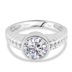 D'Joy Moissanite Solitaire Ring in Rhodium Overlay Sterling Silver  2.00 Ct._8428236