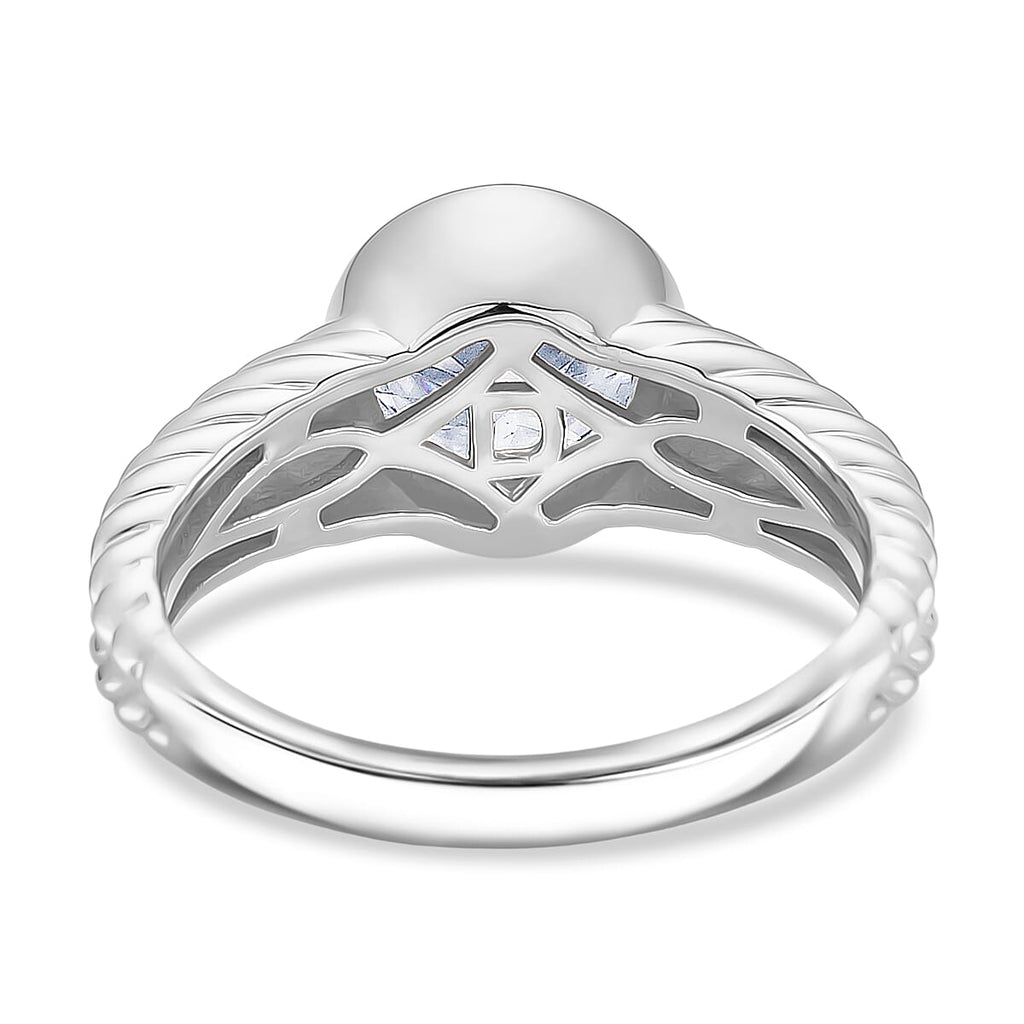 D'Joy Moissanite Solitaire Ring in Rhodium Overlay Sterling Silver  2.00 Ct._8428236_4