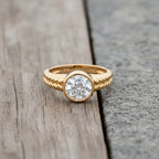 D'Joy Moissanite Solitaire Ring in Yellow Gold Plated Sterling Silver 2.00 Ct._8428279_2