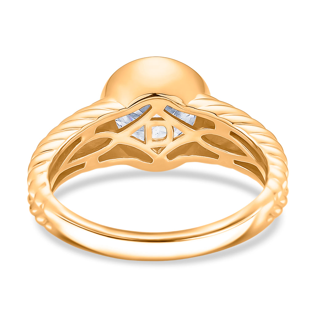 D'Joy Moissanite Solitaire Ring in Yellow Gold Plated Sterling Silver 2.00 Ct._8428279_4