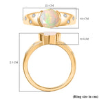 D'Joy Faceted Ethiopian Opal & White Zircon Solitaire Ring in Yellow Gold Plated Sterling Silver 0.90 Ct._8429053_5